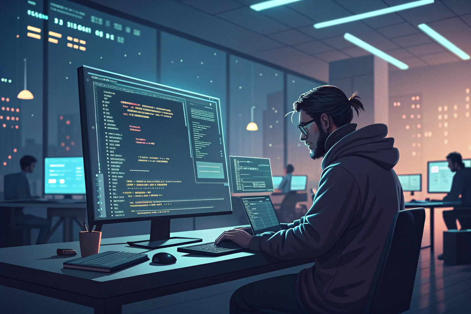 AI-powered coding assistant on a computer screen.
