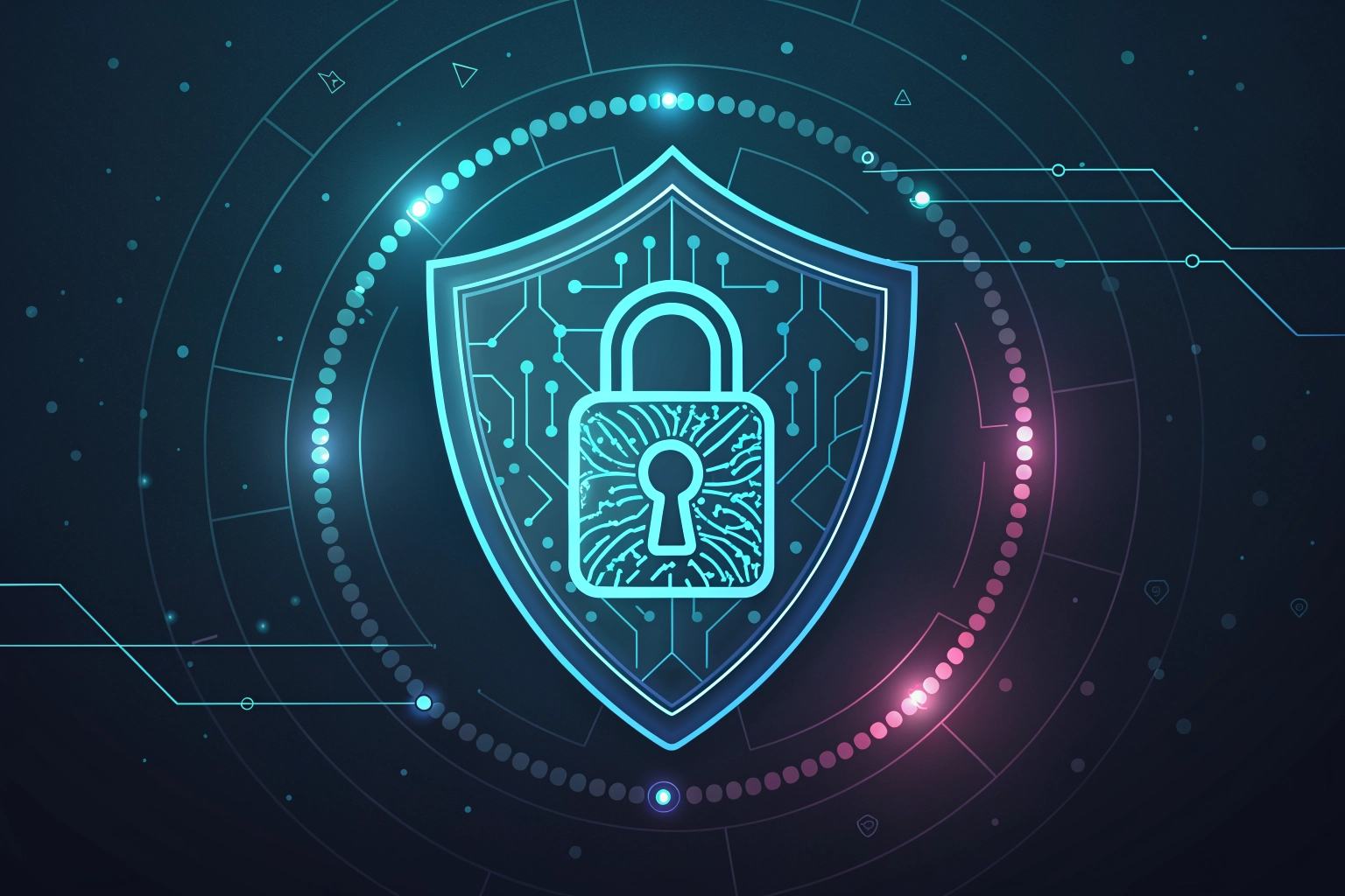 AI-driven cybersecurity protecting a website.