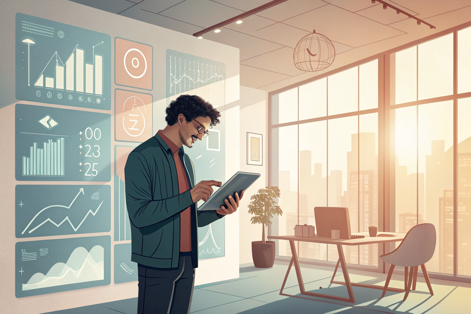 Small business owner leveraging AI tools for growth